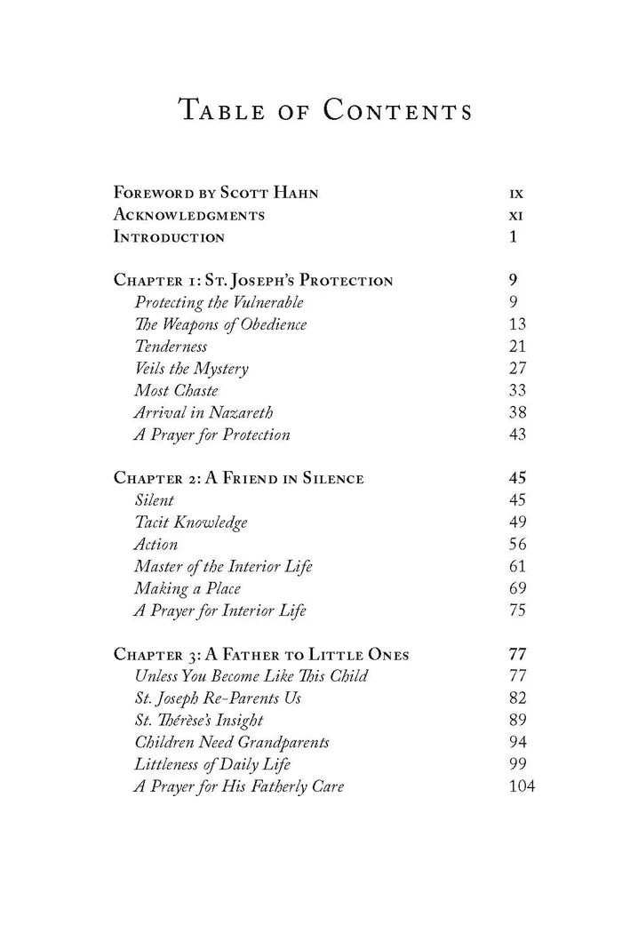 Table of contents for book