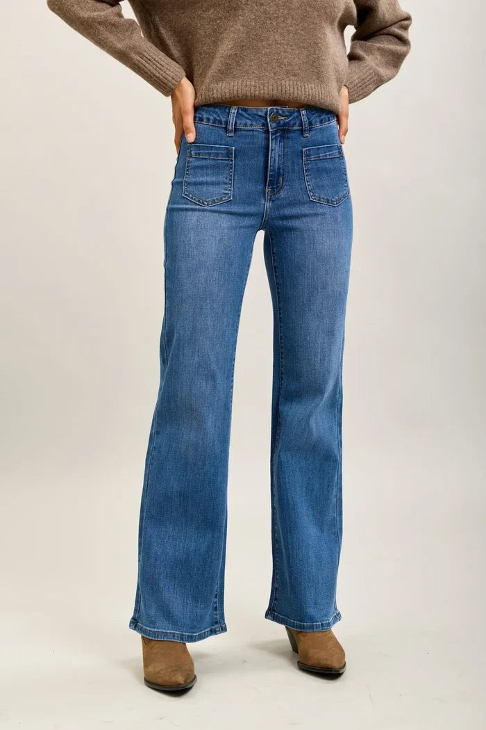 Toxik Patch Pocket Super Stretch Wide Leg Jeans