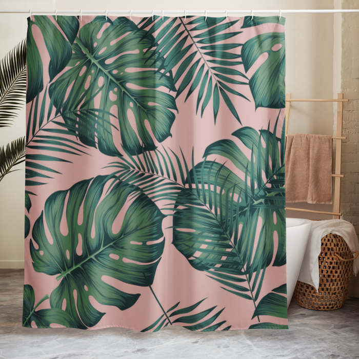 Tropical Monstera Shower Curtain