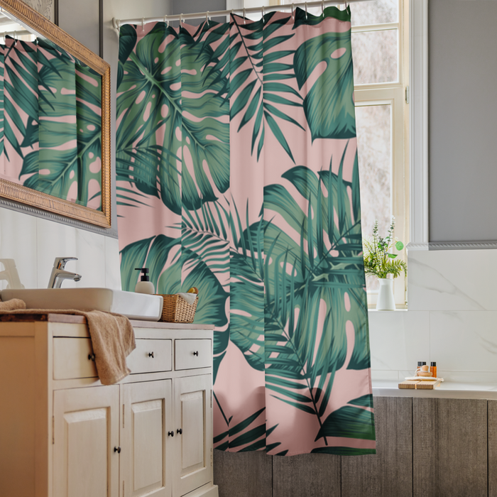 Tropical Monstera Shower Curtain