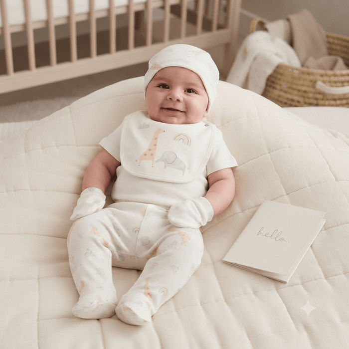 Unisex Baby 'Safari' 6 Piece Mesh Bag Gift Set (NB-6 Months)