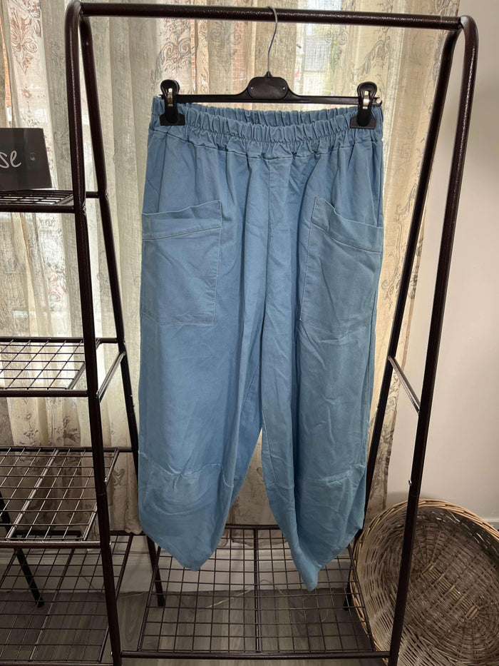 Vienna Denim Cropped Elasticated Waist Trouser