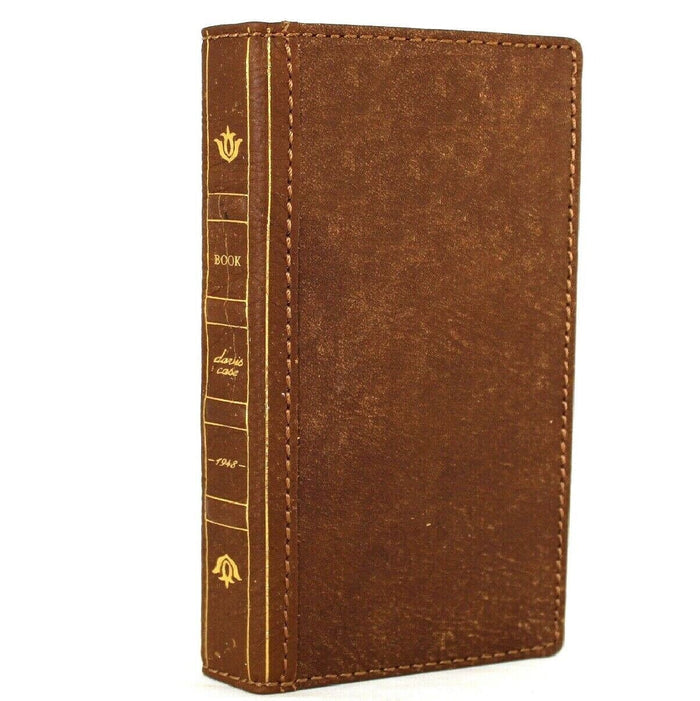 Vintage Book Genuine Leather iPhone Case: Tan Bible Style