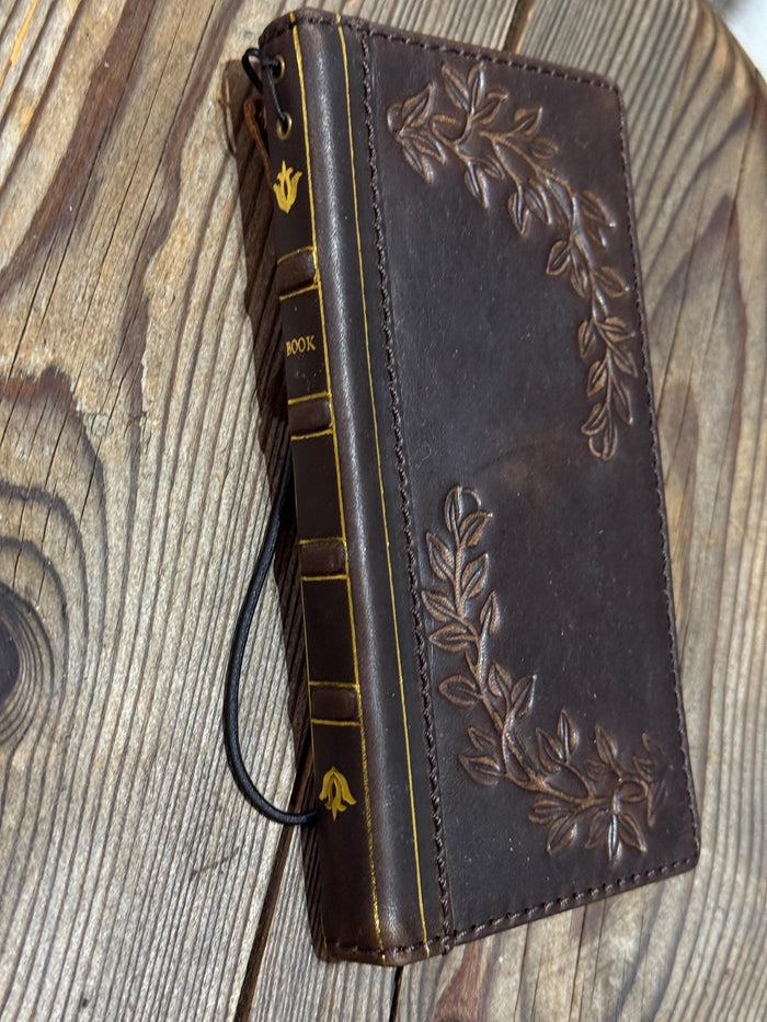 Vintage Book Style Leather iPhone 17 Wallet Case with Card Slots
