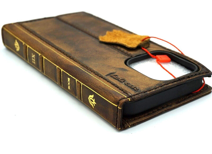 Vintage Book Style Leather iPhone Case: Handmade Wallet Cover