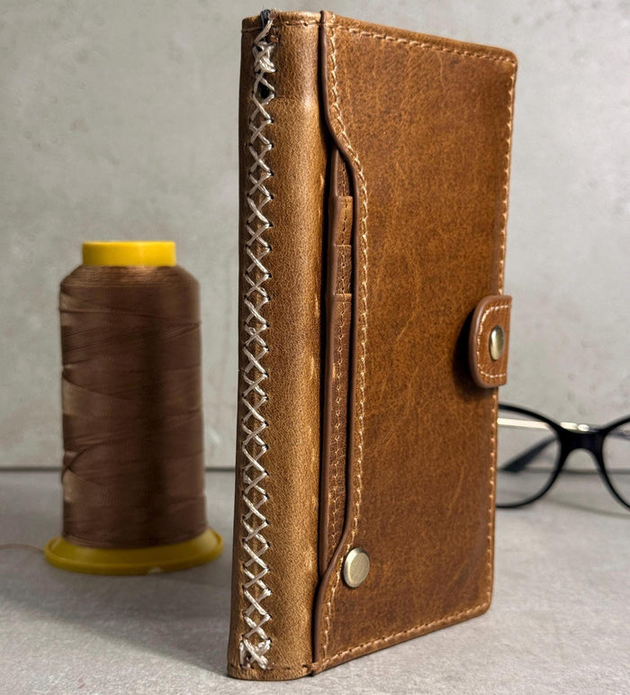 Vintage Book Style Leather iPhone Wallet Case 17