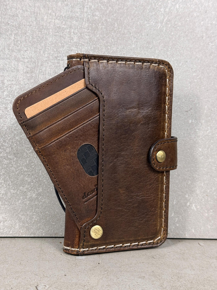 Vintage Book Style Leather iPhone Wallet Case