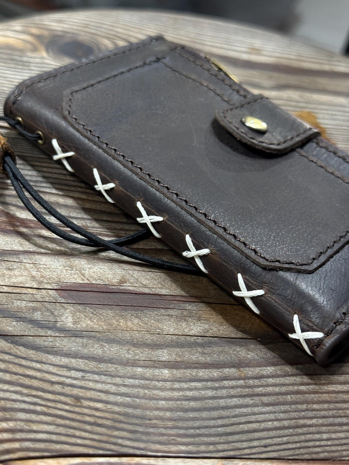 Vintage Book Style Leather iPhone Wallet Case