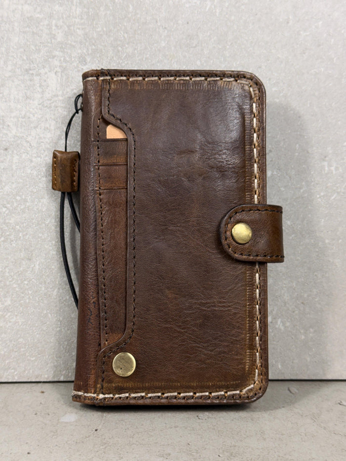Vintage Book Style Leather iPhone Wallet Case