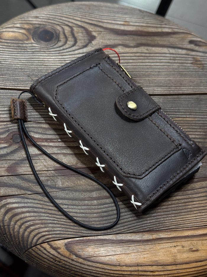 Vintage Book Style Leather iPhone Wallet Case