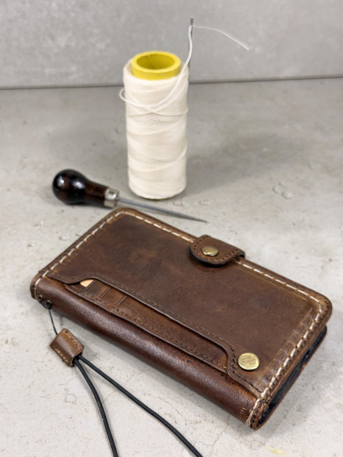 Vintage Book Style Leather iPhone Wallet Case