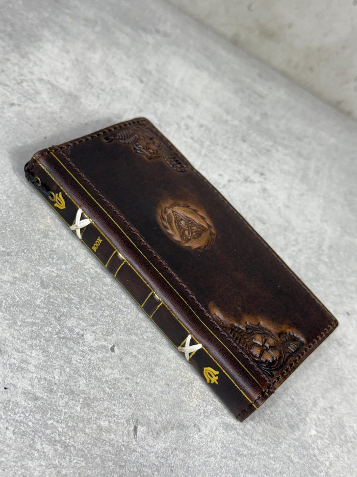 Vintage Book Style Leather iPhone Wallet Case