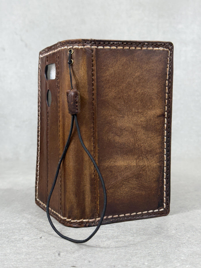 Vintage Book Style Leather iPhone Wallet Case