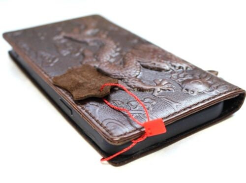 Vintage Dragon Embossed Genuine Leather Wallet Case for Google Pixel