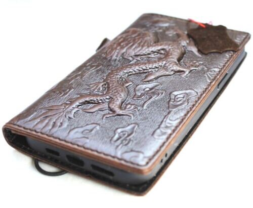 Vintage Dragon Embossed Genuine Leather Wallet Case for Google Pixel