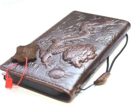 Vintage Dragon Embossed Genuine Leather Wallet Case for Google Pixel