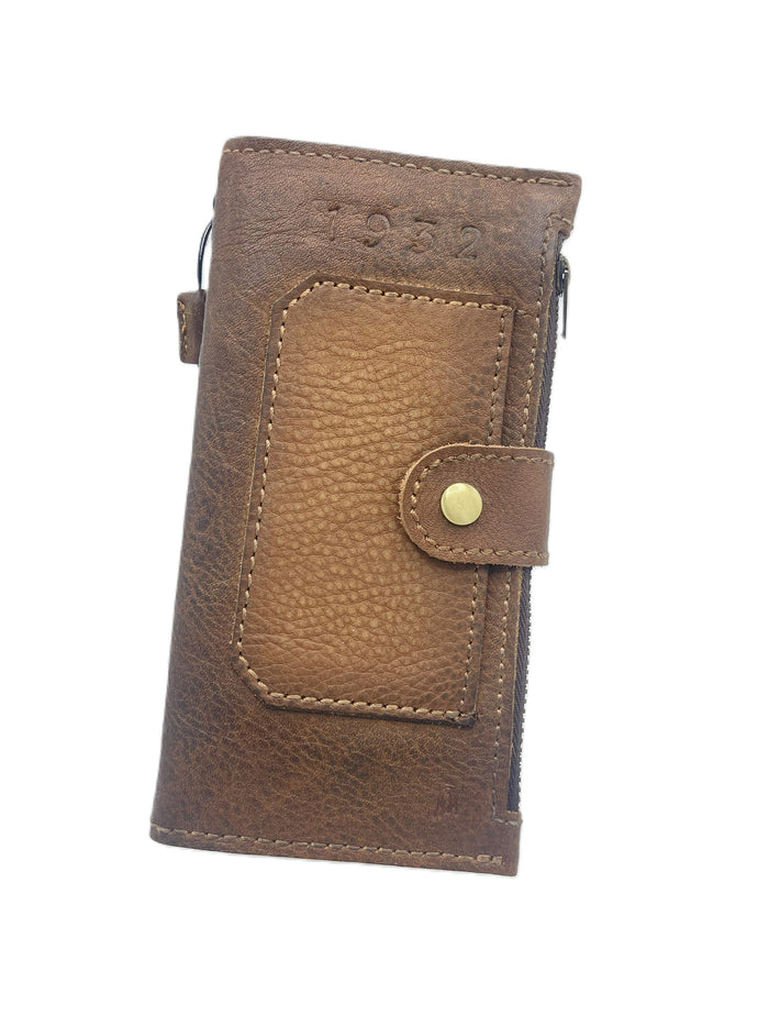 Vintage Genuine Leather Wallet Case: Galaxy S22 S23 S24 Ultra, Note 20 21