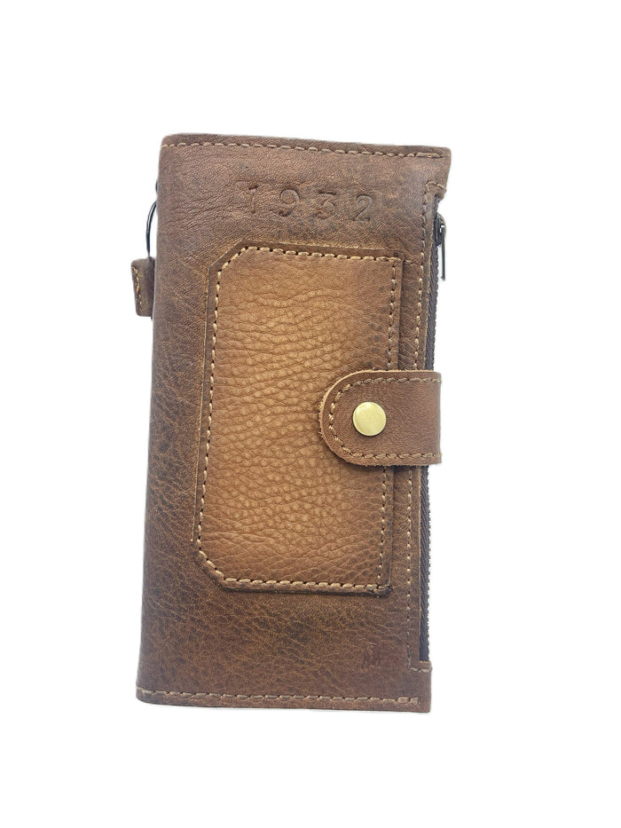 Vintage Genuine Leather Wallet Case: Galaxy S22 S23 S24 Ultra, Note 20 21