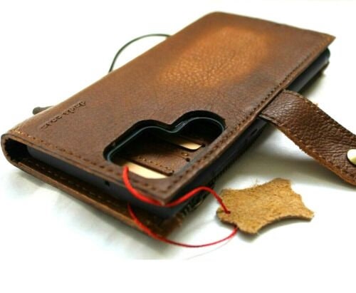 Vintage Genuine Leather Wallet Case: Galaxy S22 S23 S24 Ultra, Note 20 21