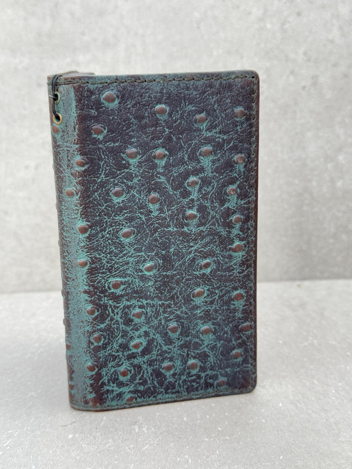 Vintage Green Leather iPhone Wallet Case with Card Slots