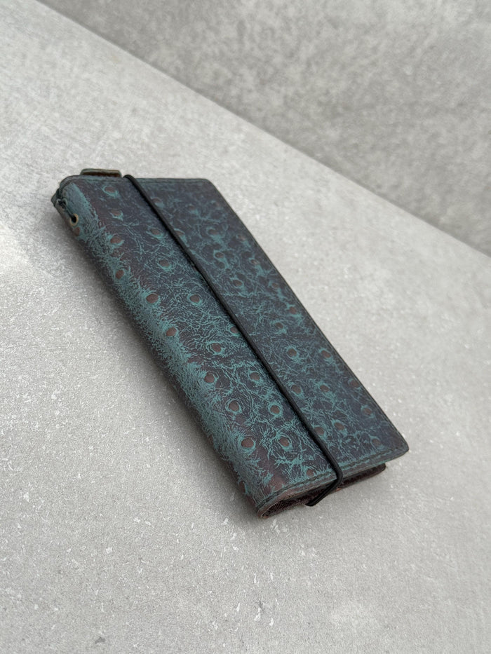 Vintage Green Leather iPhone Wallet Case with Card Slots