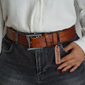 Vintage Leather Belt, Handmade Pleated Waist Belt, Limited Edition