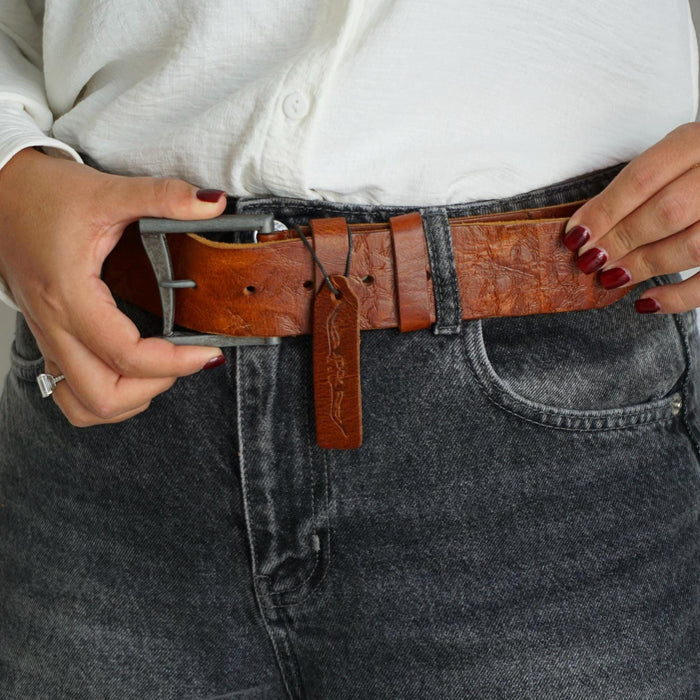 Vintage Leather Belt, Handmade Polished Buckle, Limited Edition