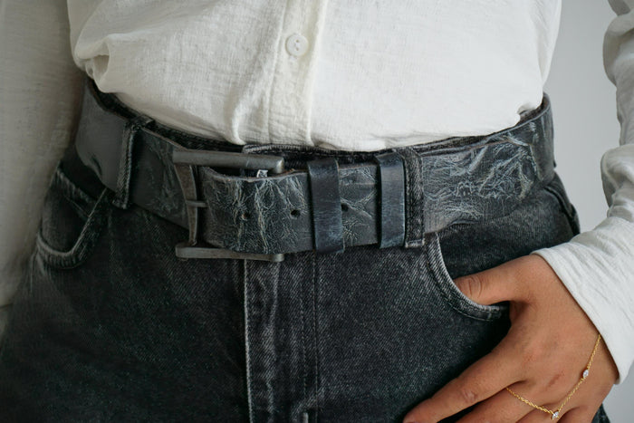 Vintage Leather Belt, Handmade Polished Buckle, Limited Edition