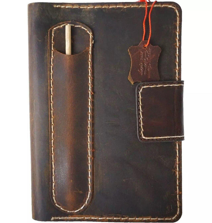 Vintage Leather iPad Case: Hand Sewn Wallet with Pen Holder