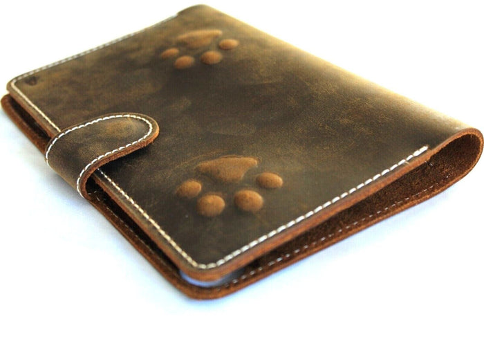 Vintage Leather iPad Mini Case: Dog Paw Magnetic Wallet