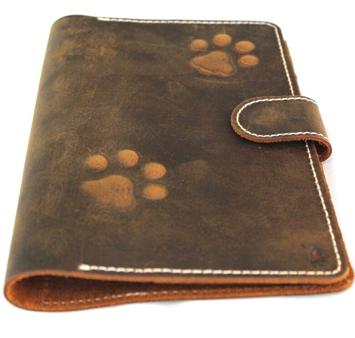 Vintage Leather iPad Mini Case: Dog Paw Magnetic Wallet