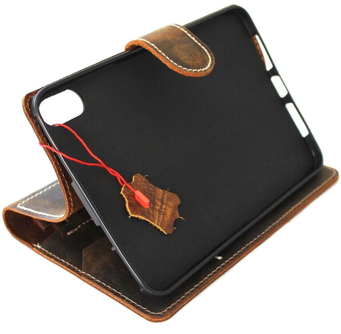 Vintage Leather iPad Mini Case: Dog Paw Magnetic Wallet