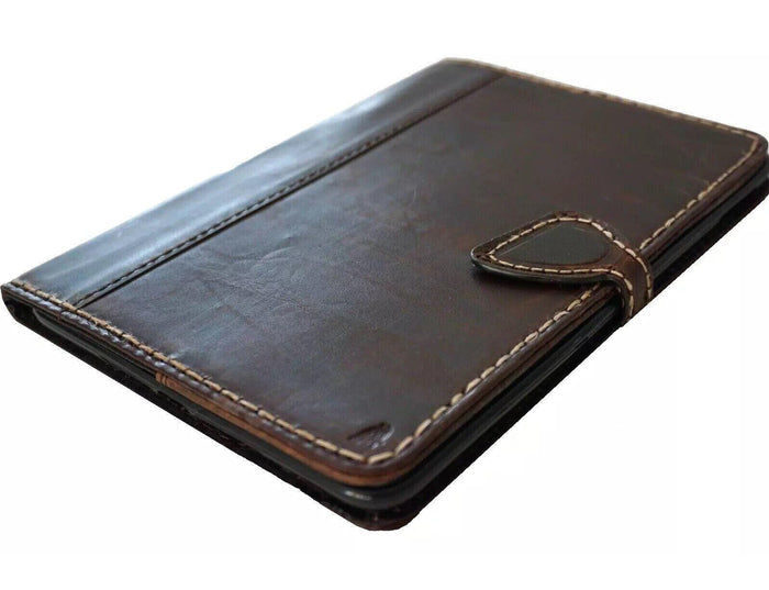 Vintage Leather iPad Mini Case: Magnetic Wallet, Hand Sewn