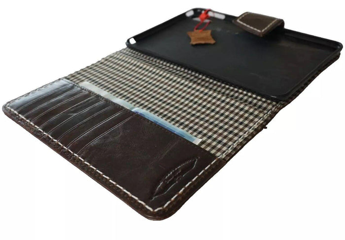 Vintage Leather iPad Mini Case: Magnetic Wallet, Hand Sewn