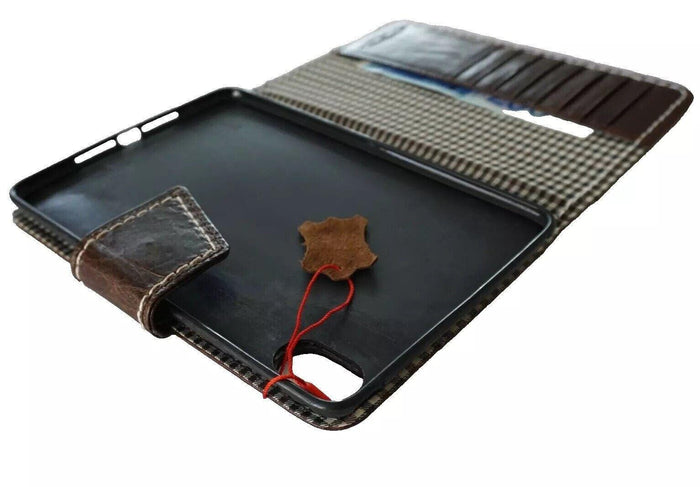 Vintage Leather iPad Mini Case: Magnetic Wallet, Hand Sewn