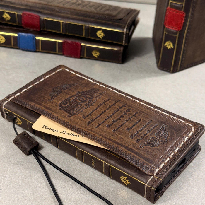 Vintage Leather iPhone 17 Wallet Case: Book Style, Card Slots