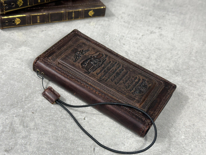 Vintage Leather iPhone Wallet Case: Book Style, Card Slots