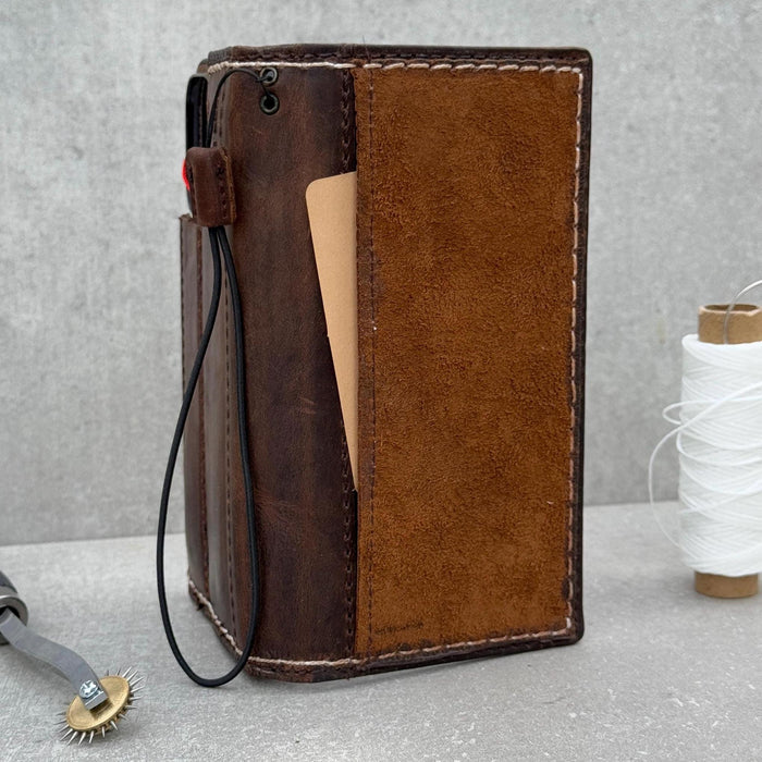 Vintage Leather iPhone Wallet Case: Book Style, Card Slots