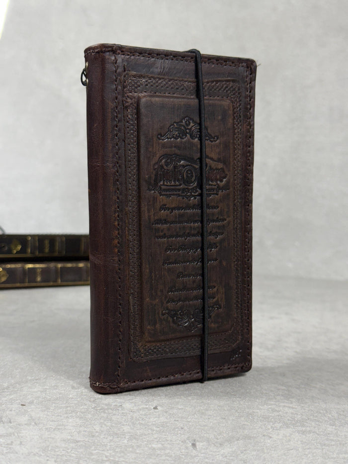 Vintage Leather iPhone Wallet Case: Book Style, Card Slots