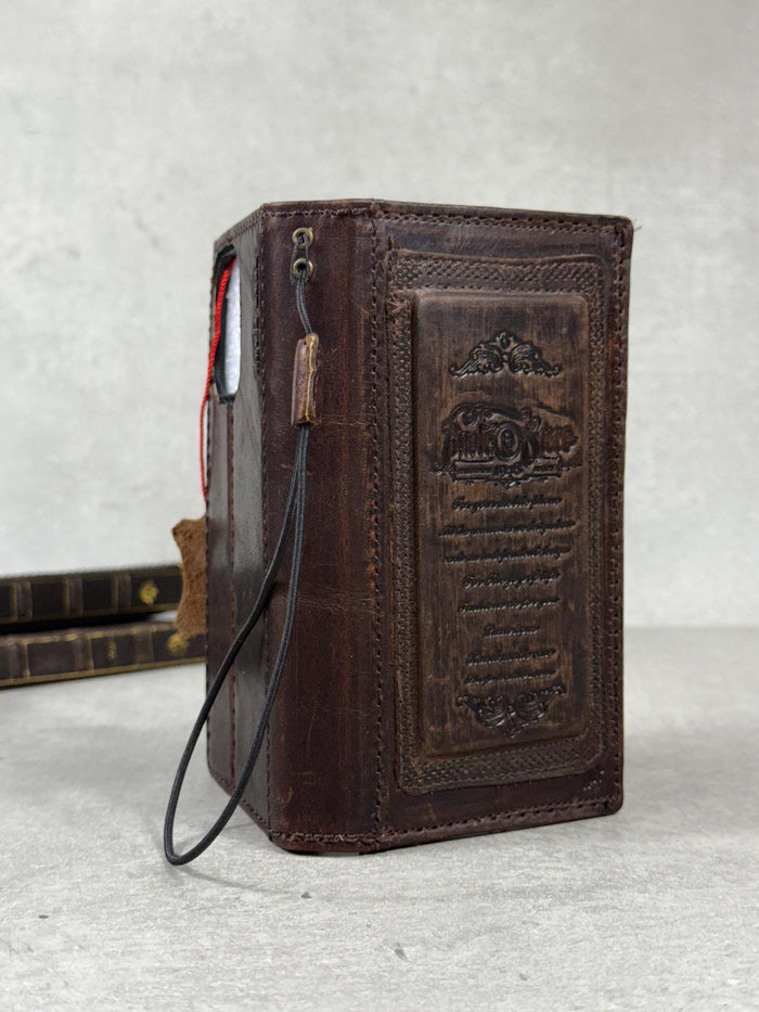 Vintage Leather iPhone Wallet Case: Book Style, Card Slots