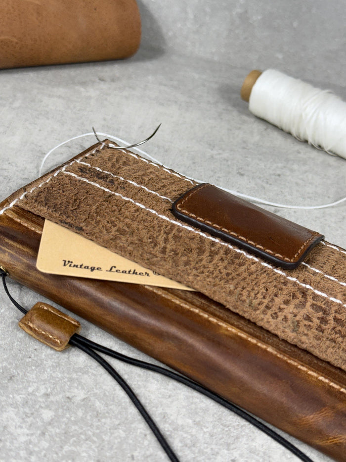 Vintage Leather iPhone Wallet Case: Book Style, Card Slots