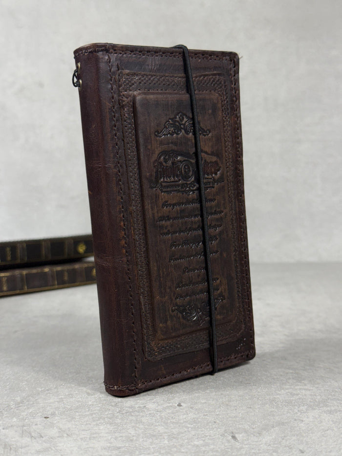 Vintage Leather iPhone Wallet Case: Book Style, Card Slots