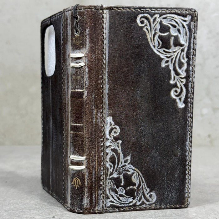 Vintage Leather iPhone Wallet Case: Book Style, Credit Card Slots