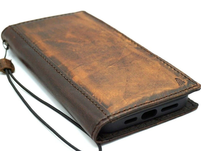 Vintage Leather iPhone Wallet Case: Handmade Book Cover