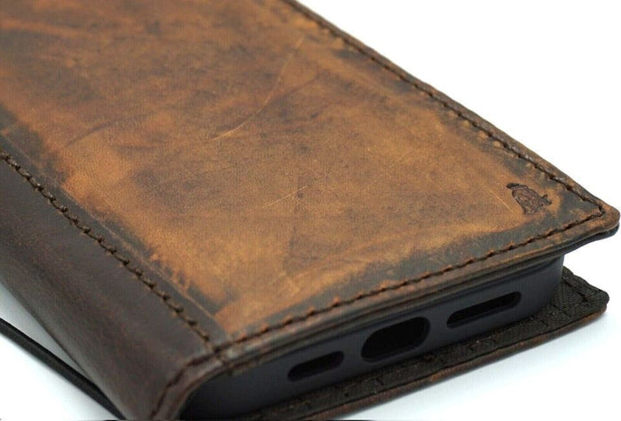Vintage Leather iPhone Wallet Case: Handmade Book Cover
