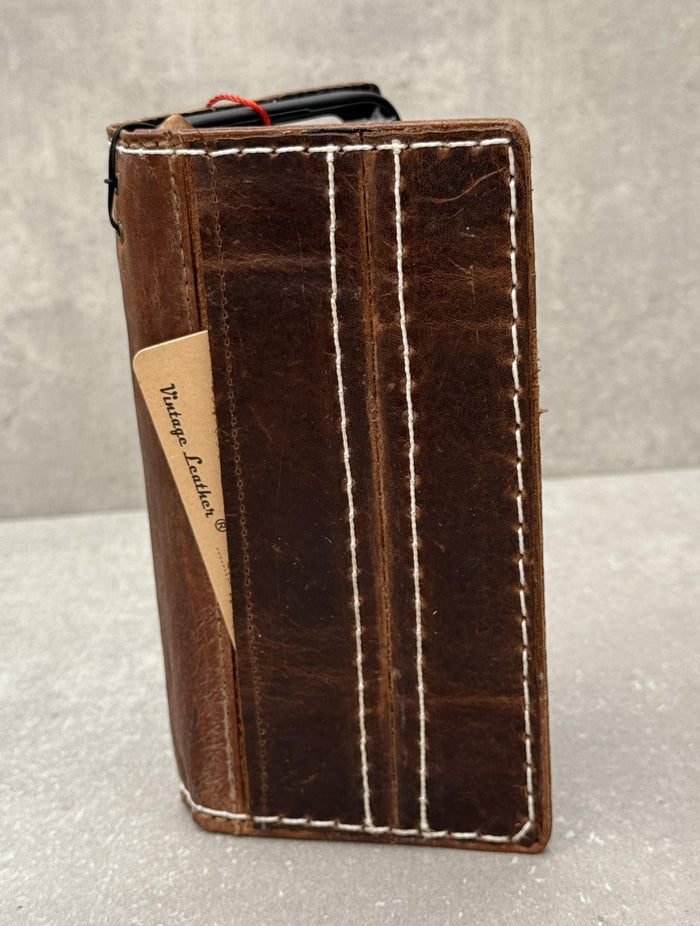 Vintage Leather iPhone Wallet Case with Card Slots