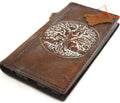 Vintage Leather Pixel Phone Wallet Case: Tree of Life Design