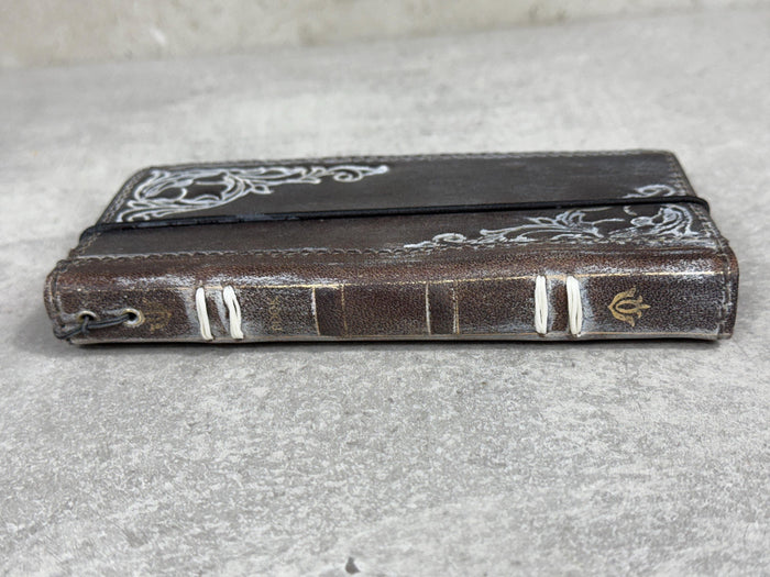 Vintage Leather Wallet Case for Google Pixel: Book Art Design