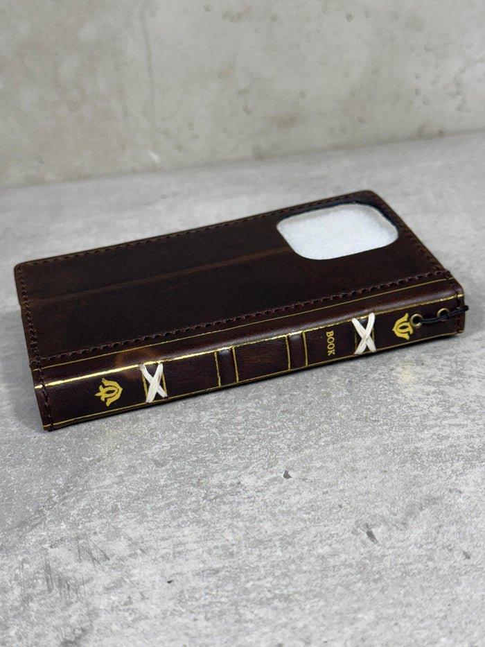 Vintage Leather Wallet Case for Google Pixel: Book Art Design