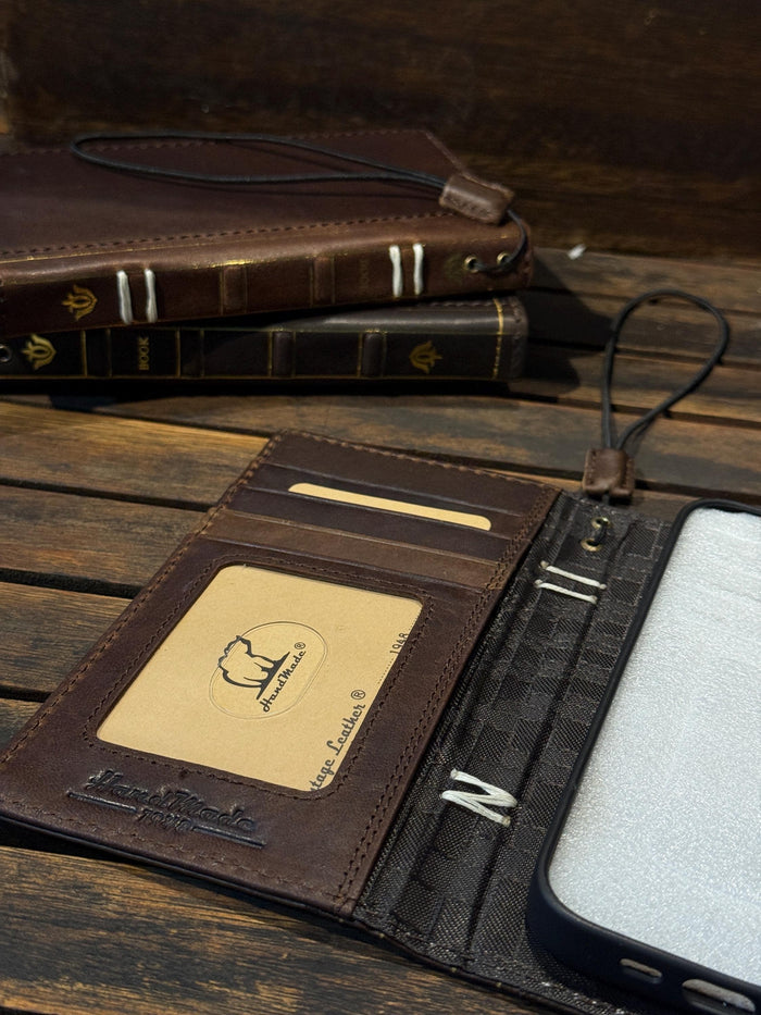 Vintage Leather Wallet Case for Google Pixel: Book Art Design